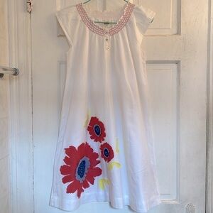 Mini Boden girls white floral bohemian dress in size 9-10
